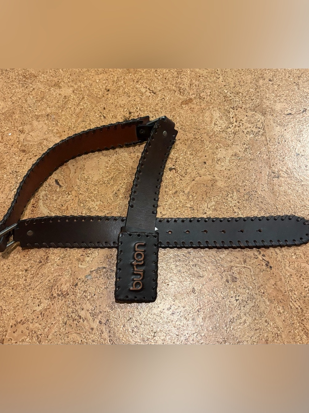 Vintage 90s leather Burton Men's Brown Leather Belt S